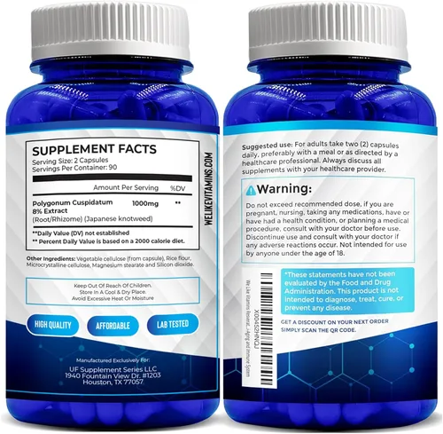 Vista 7 de We Like Vitamins Resveratrol 1000 mg por porción - 180 cápsulas vegetales fáciles de tragar - Suplemento de resveratrol natural 1000 mg - Suplemento
