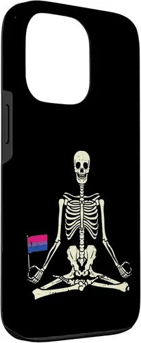 Vista 3 de Funda de regalo para iPhone 13 Pro Skeleton Yoga Namaste Bisexual Pride Flag Yogi LGBTQ Bi