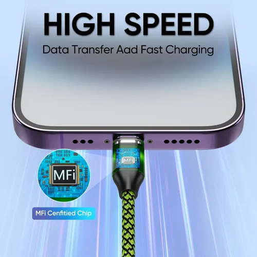 Vista 3 de Cargador para iPhone Paquete de 5, Cable Lightning USB de 10 pies, Cable Certificado Apple Mfi, Cable de Carga Rápida Trenzado de Nylon Compatible