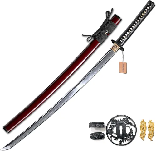 Vista 11 de MURASAME Katana Espada 41" T10 Acero Real Hamon Maquinilla de afeitar afilada espiga completa hecha a mano