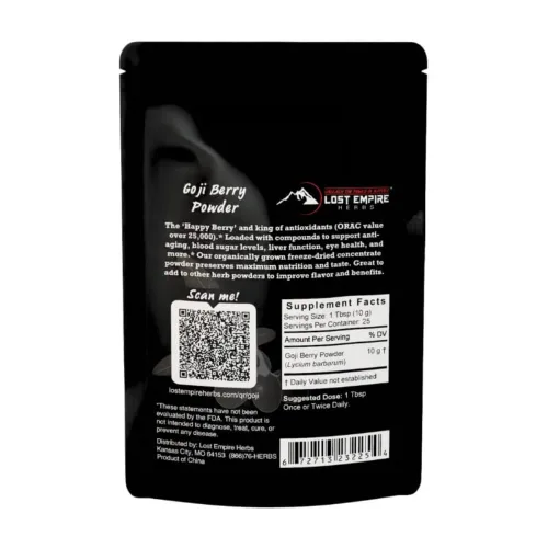 Vista 3 de Polvo orgánico de frutas de bayas de Goji (8.82 oz) - Alto en antioxidantes
