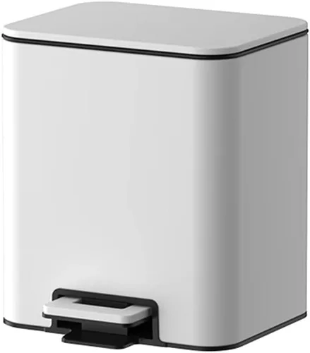 Vista 12 de Smart Trash Can 8L/12L/15L Household Stainless Steel Trash Can Living Room Bedroom Office Waste Paper Basket with Cover Bathroom Trash Can,Black-8l
