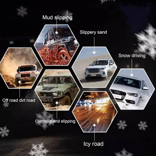 Vista 2 de Cadenas de nieve, cadenas de neumáticos para SUV, automóviles, sedán, automóviles familiares, camiones pesados para hielo, nieve, barro, arena