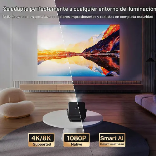 Vista 7 de [Netflix-Licensed/4K Support] Native 1080P Smart Projector, 800 ANSI X6 Pro X6 Netflix Black