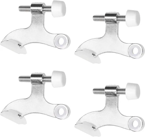 Vista 8 de Kare & Kind 4 topes de puerta con bisagra de níquel, topes de puerta para bisagra, con puntas protectoras para parachoques, fáciles de instalar