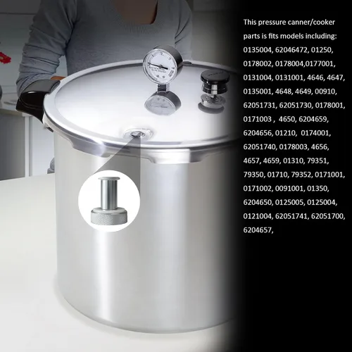 Vista 3 de Válvula de salida y piezas de válvula de escape compatibles con latas de presión Presto, se adapta a latas Presto 409A, 23 cuartos y 16 cuartos