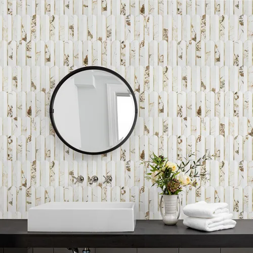 Vista 2 de Vamos Tile Azulejo autoadhesivo sin costuras para salpicaduras en la pared, 10 hojas para salpicaduras en la pared de la cocina y el baño, 12''x12