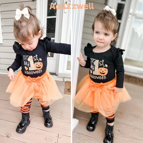 Vista 3 de Aalizzwell Falda para bebé recién nacida, traje de Halloween