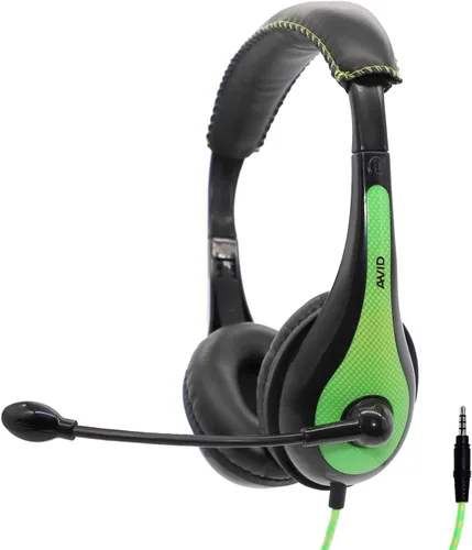 Vista 6 de Avid Productos Auriculares AE-36 en verde con micrófono de pluma ajustable para escuela, aula, educación, pruebas y evaluación (paquete de 10)