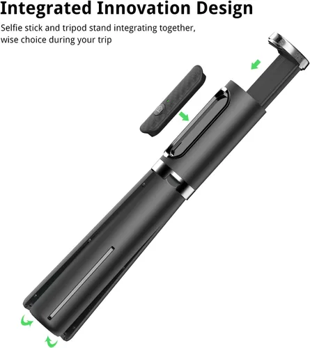 Vista 2 de Atumtek Trípode para selfie stick con 3 controles remotos Bluetooth, trípode de aluminio extensible 3 en 1 con control remoto recargable y 2