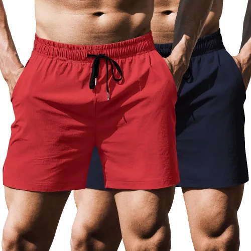 Vista 10 de COOFANDY Pantalones cortos deportivos para correr para hombre de 5 pulgadas, paquete de 2 pantalones cortos de entrenamiento para gimnasio