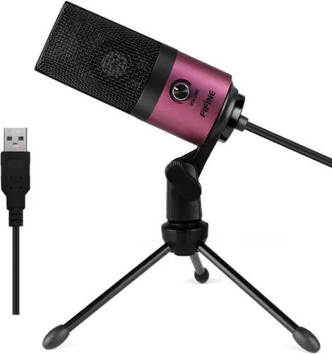Vista 14 de FIFINE Micrófono USB, Micrófono de condensador de metal para grabar en MAC OS, Windows, Micrófono cardioide para laptop para grabar voces
