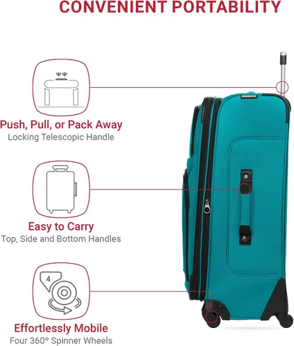 Vista 168 de SwissGear - Equipaje suave expandible Sion con ruedas, Negro