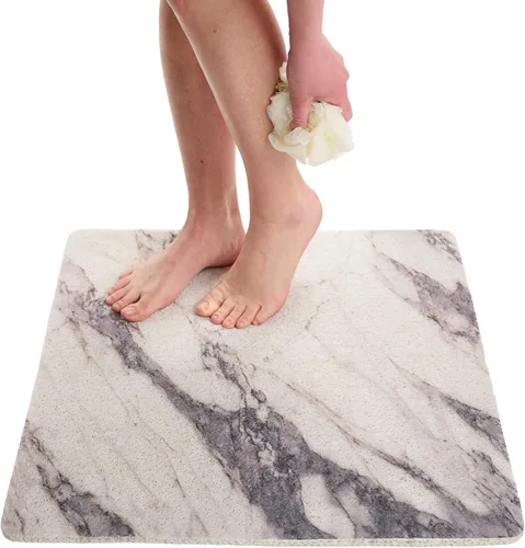 Vista 136 de Enkosi Alfombra de ducha antideslizante Loofah para suelos de ducha, bañera, baños, zonas húmedas, alfombrilla de baño acolchada con agujeros