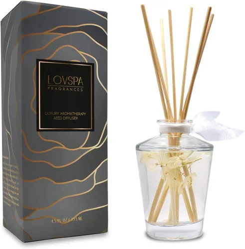 Vista 14 de Juego de difusor de varillas y varillas perfumadas de aloe y lino, lino limpio, flores blancas, cítricos y aloe húmedo, difusor de aroma fresco