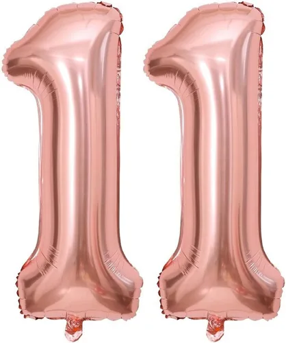 Vista 21 de Globos gigantes de número 10 de 40 pulgadas en oro rosa, 10 globos de oro rosa para cumpleaños, globos de 10 para décimo cumpleaños, aniversario