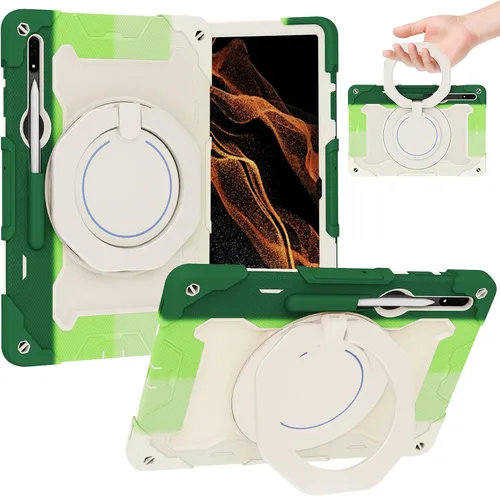 Vista 25 de Dteck Funda inteligente de cuero para Samsung Galaxy Tab S8 Ultra de 14.6 pulgadas 2022, azul con bolsillo frontal, soporte de múltiples ángulos