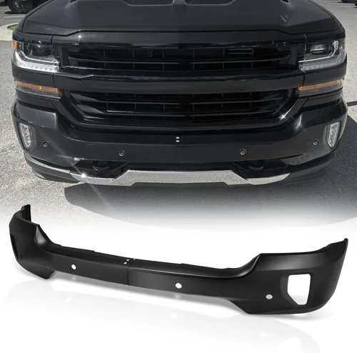 Vista 11 de Auto Dynasty Barra frontal para parachoques compatible con Chevy Silverado 1500 2016 2017 2018, Silverado 1500 LD 2019, con recortes para luces Negro