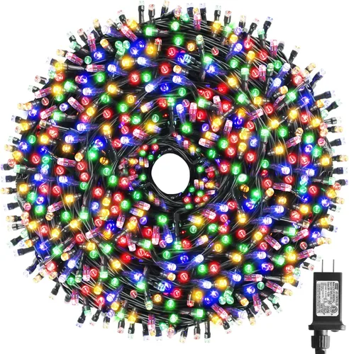 Vista 20 de XTF2015 Luces de Navidad LED de 105 pies con 300 LED, Enchufe de Extremo a Extremo, 8 Modos, Luces de Navidad Certificadas UL para Exteriores e