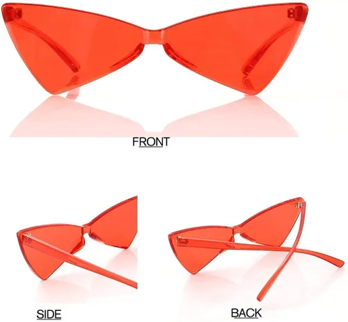 Vista 6 de OLIN Yoela Triangle Rimless Sunglasses One Piece Colored Transparent Sunglasses For Women and Men