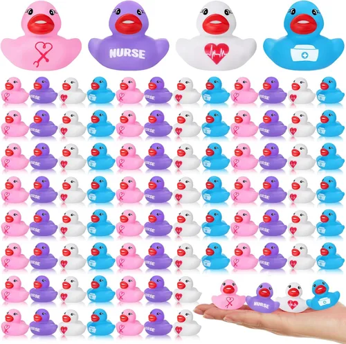 Vista 10 de MiniInflat 100 patos de goma de graduación de clase 2026 a granel 2026 Congrats Grad, varios patos de goma para graduación, juguetes de pato