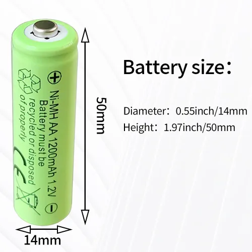 Vista 9 de Baterías recargables AA, baterías Ni-MH de 1200 mAh de 1.2 V de baja autodescarga, batería doble A precargada para luces solares, juguetes