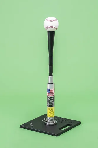 Vista 2 de G Tee Lite Baseball/Softball Batting Tee Flexible Rubber Cup, Sturdy Metal Base & Stainless Steel Best Training Equipment Silver