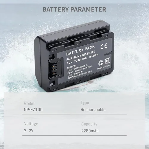 Vista 2 de Batería NP-FZ100, cargador de pantalla LCD de doble ranura para Sony A7iii