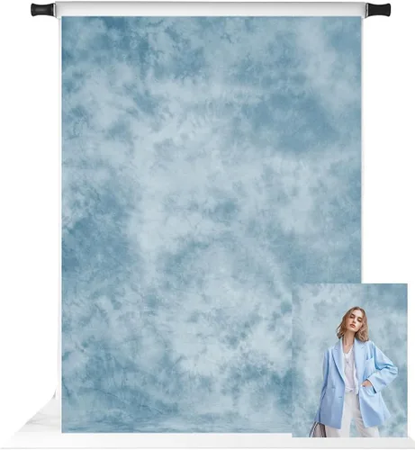 Vista 10 de Kate Telón de Fondo Abstracto Azul de 5 x 7 Pies para Fotografía, Telón de Fondo Azul para Retratos de Estudio, Telón de Fondo de Tela