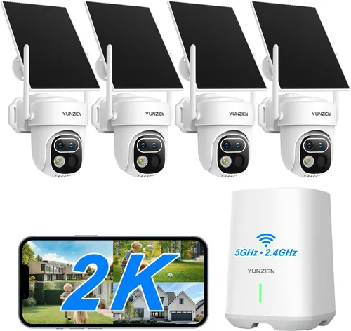 Vista 11 de Cámaras de seguridad inalámbricas para exteriores, sistema de cámara de seguridad de doble lente alimentado por energía solar, kit de cámara