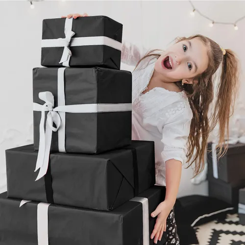 Vista 6 de Papel de seda negro para bolsas de regalo 80 hojas, papel de envolver de 14x20 pulgadas, relleno desmenuzado para manualidades y artesanías DIY