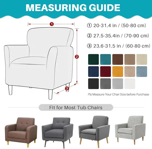 Vista 6 de MIFXIN Funda elástica para sillón de banquete, de terciopelo, 1 pieza, de elastano, elástico, protector de muebles, para sofá de 1 plaza con brazos