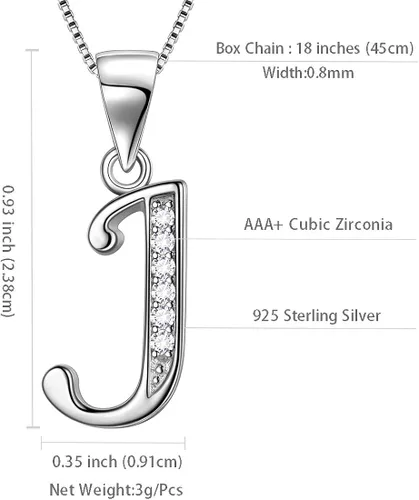 Vista 6 de Collar con letra inicial y aros de plata de ley 925 tipo dormilona 26 letras de la A hasta la Z dije con diseño del alfabeto inglés joyería