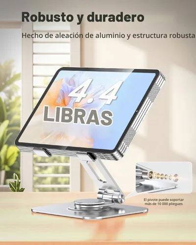 Vista 2 de Soporte de aluminio para tableta, soporte giratorio para iPad