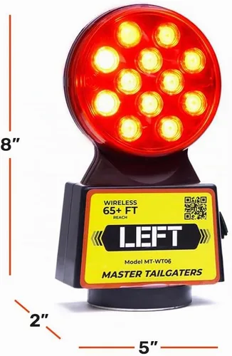 Vista 3 de Luces de remolque inalámbricas Master Tailgaters Luces de señal multifuncionales Montaje magnético resistente Alcance de 65 pies Conexión