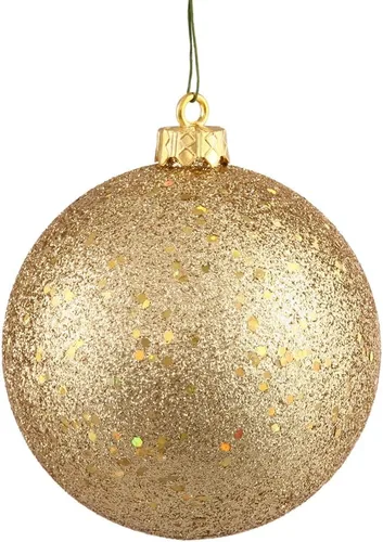 Vista 36 de Vickerman Adorno de bola de Navidad inastillable con acabado de lentejuelas con tapa perforada, 6 por bolsa, 4 pulgadas, color negro