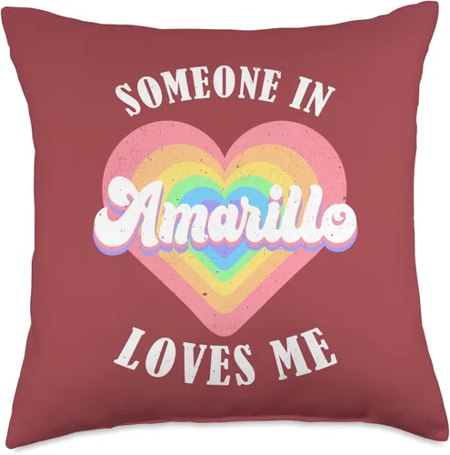 Vista 4 de Someone In Amarillo Loves Me City Heart Throw Pillow