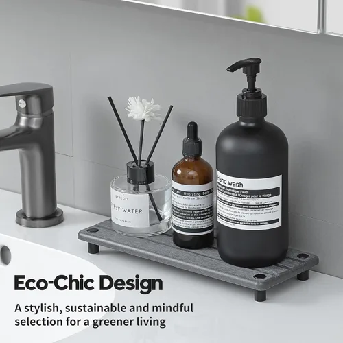 Vista 4 de Organizador de Fregadero de Cocina, Bandeja de Piedra Absorbente de Agua para Fregadero, Bandeja de Encimera de Baño de Diatomita, Protector