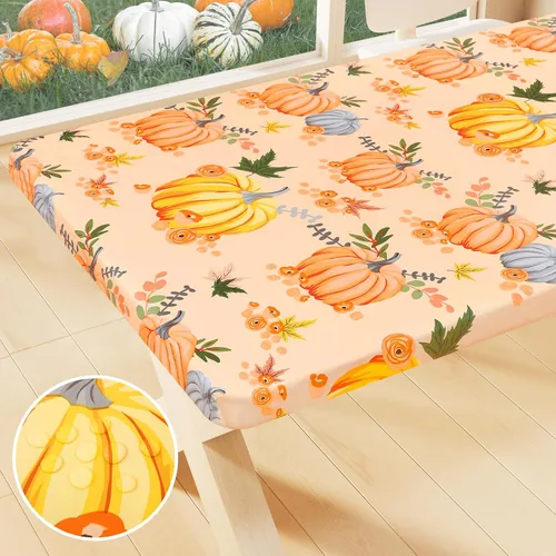 Vista 31 de Smiry Mantel cuadrado para mesa de pícnic, manteles de camping impermeables elásticos ajustables, protector de mantel de vinilo con respaldo de Gris