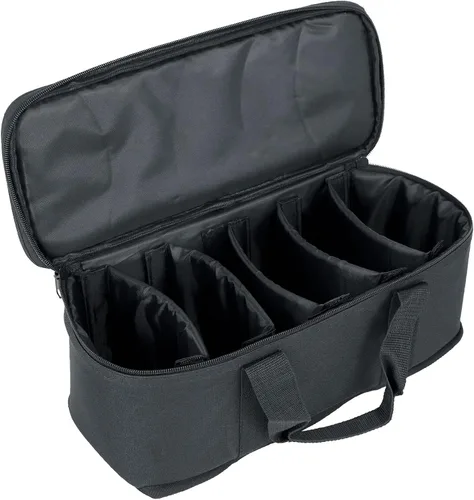 Vista 2 de Rockville MINI RF BAG - Funda de transporte para 5 luces MINI RF o IR, interior acolchado, divisores ajustables, perfecto para transporte