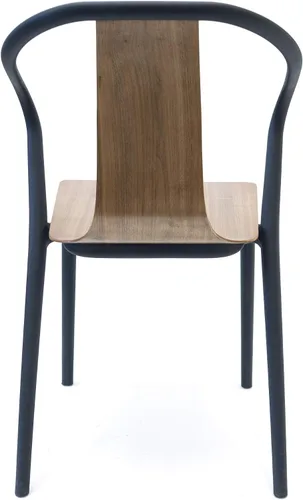 Vista 3 de Silla moderna de silla WM-300-Midcent-WL para café, de mediados de siglo, en nogal