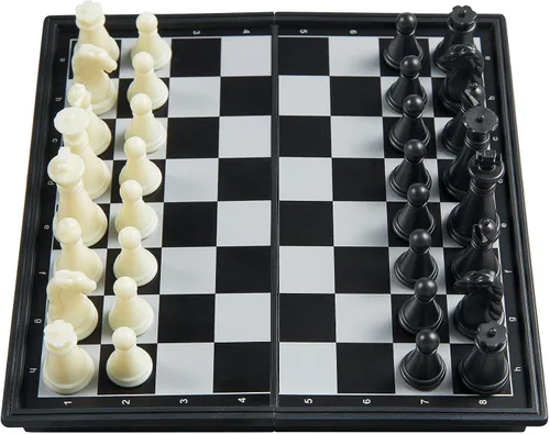 Vista 6 de Mini juego de ajedrez de viaje - 5.1 pulgadas magnético portátil plegable juegos de mesa para niños - Juego de ajedrez de bolsillo pequeño (XS)