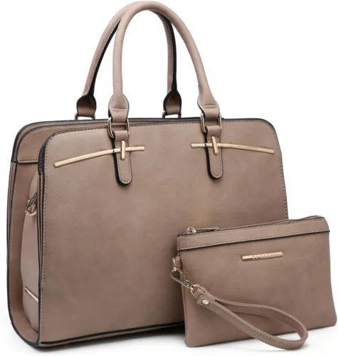 Vista 10 de Dasein - Juego de bolso y monedero para mujer, set de 2 piezas con 3 compartimentos, bolso con asa superior y correa para el hombro