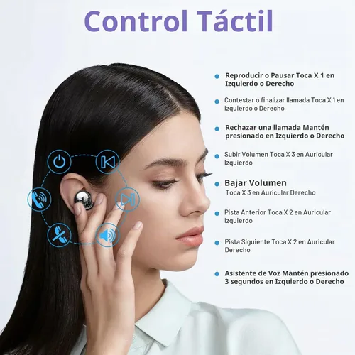 Vista 4 de ELOVEN Auriculares inalámbricos Deep Bass Stereo Sound Auriculares Negro