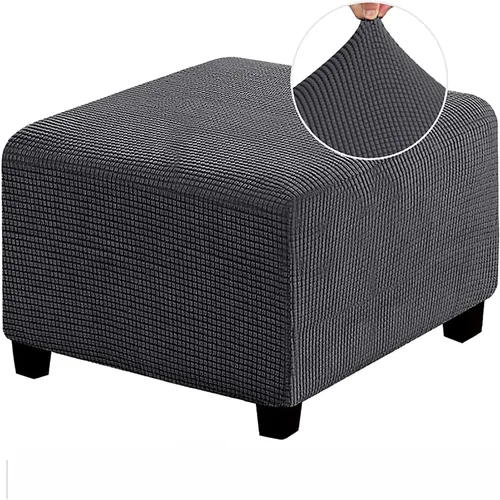 Vista 11 de Funda otomana de alta elasticidad, fundas protectoras de terciopelo elástico para reposapiés, lavable, resistente a la suciedad, con parte inferior