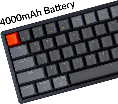 Vista 5 de Keychron Teclado mecánico inalámbrico K12 con 60% de diseño Bluetooth/USB con interruptor marrón Gateron G Pro/Retroiluminación RGB/Rollover