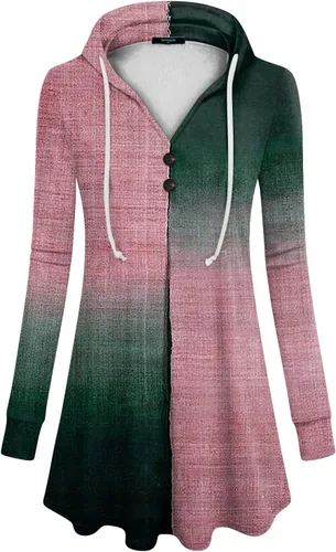 Vista 4 de Yesunpxs Conjunto de manga larga con botones y cuello en V para mujer, cómodo, elegante, a la moda, linda sudadera