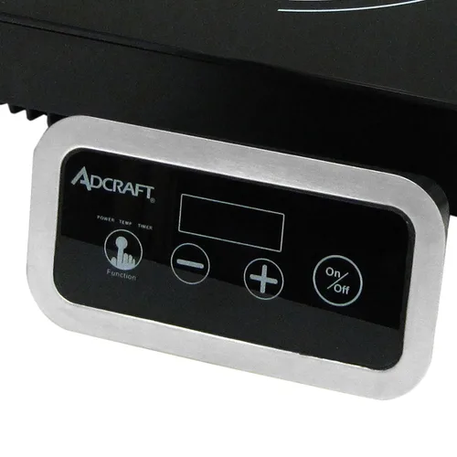 Vista 4 de Adcraft Cocina de inducción con control remoto y superficie de vidrio cerámico, calentamiento rápido con temporizador de 180 minutos, 120 V, gris