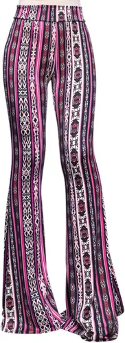 Vista 10 de ShopMyTrend - Pantalones de yoga largos con piernas anchas y acampanadas estilo palazzo, con cintura alta, para mujer