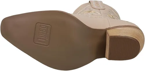 Vista 5 de Dingo - Botas con bordados florales de prímula para mujer, de punta triangular, tacón bajo de 1-2 pulgadas, color negro